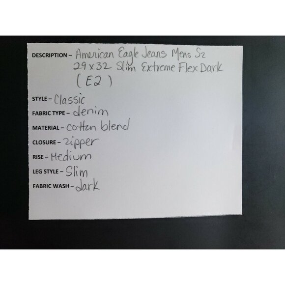 American Eagle Jeans Men's Size 29/32 Slim Extreme Flex Dark - Picture 7 of 7